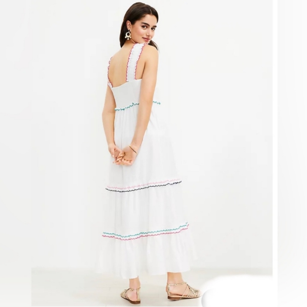 Loft L White Maxi Dress Sundress